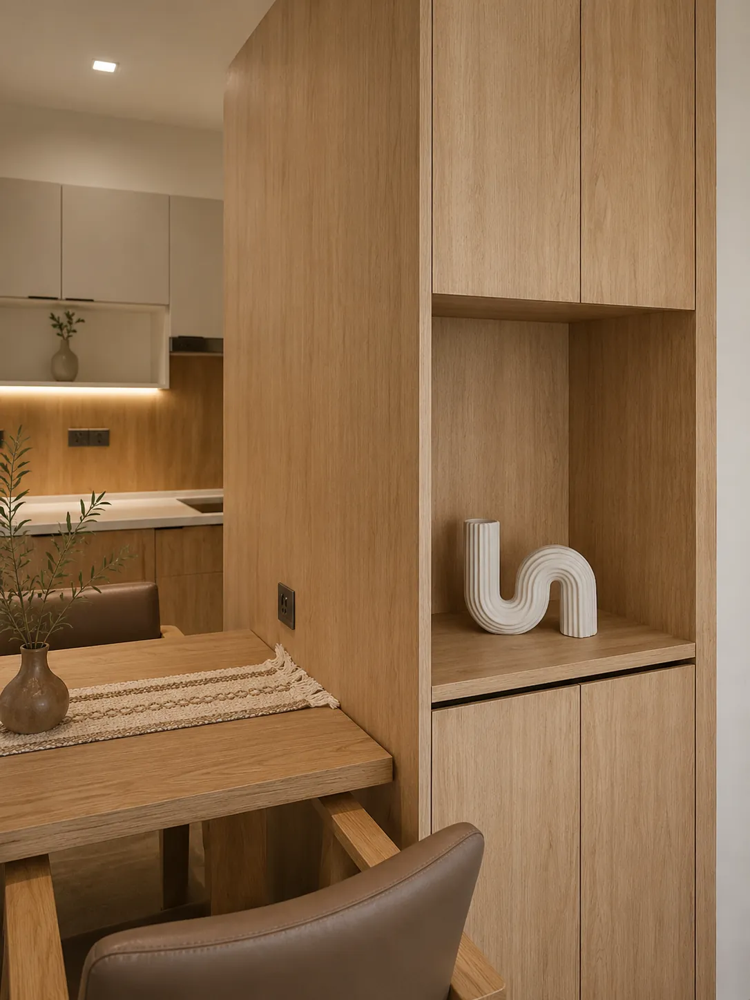 Kitchen with soft-close cabinetry and deep preparation surfaces